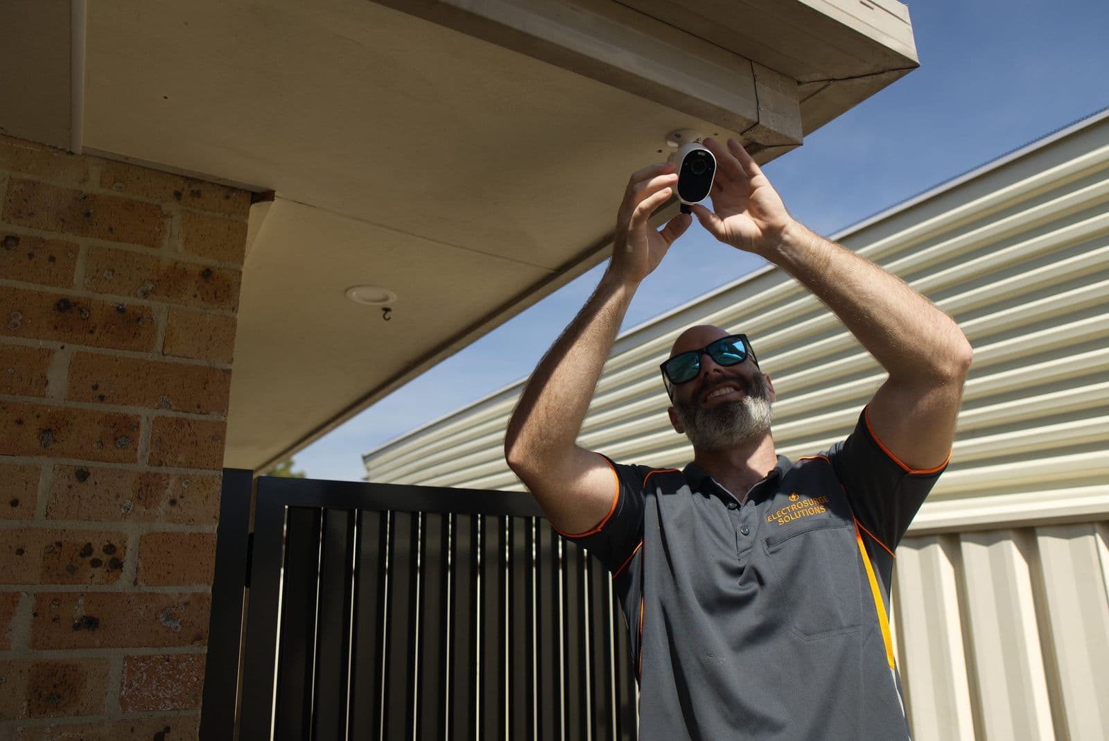 Outdoor security lighting installation at a Sydney residential property